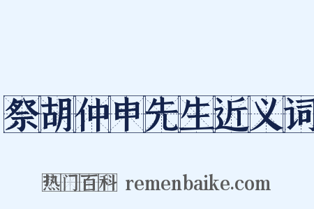 祭胡仲申先生近义词是什么意思的图片